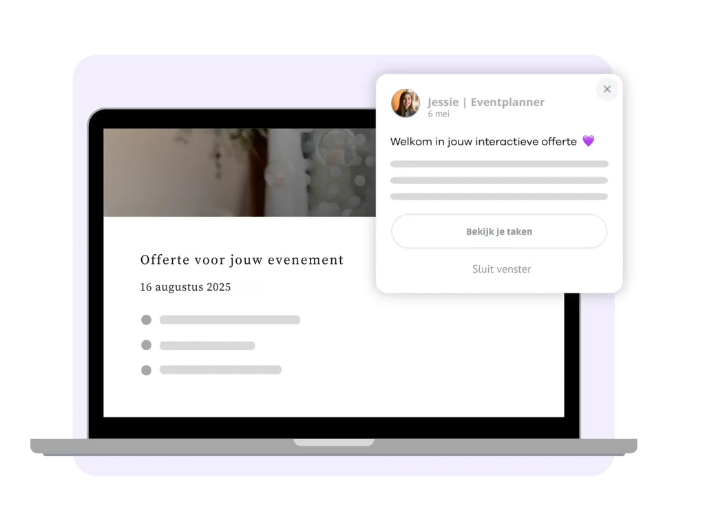 Simplistic UI visual of MICE Operations' Interactive proposals.