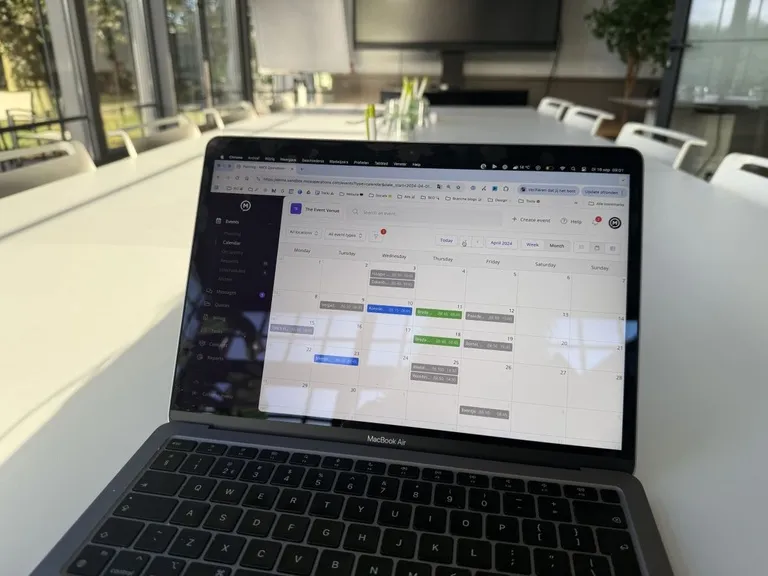 MICE Event planning on laptop